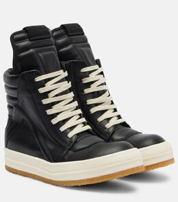 Кожаные кроссовки Geobasket Rick Owens, Black/Milk p01086389 | black/milk