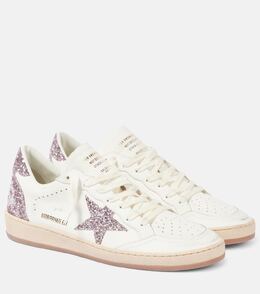 Кроссовки Ball Star из кожи с блестками Golden Goose, White/Pink p00987974 | white/pink