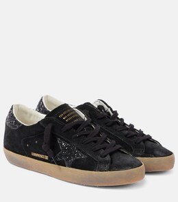 Супер-Звезда блестящие замшевые кроссовки Golden Goose, черный p00987973 | black