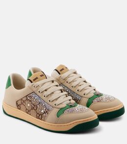 Кроссовки из декорированной кожи с перфорацией Gucci, Du.Mi/C.Eb/Cry/C.Ab p00993799 | du.mi/c.eb/cry/c.ab