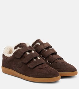 Бет кроссовки из замши с отделкой из овчины Isabel Marant, коричневый p01070669 | chocolate