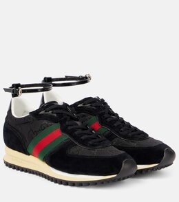 Кроссовки с отделкой из замши Re-Motion Gucci, BL/BL/BL/BL/VRV/BL p01063113 | bl/bl/bl/bl/vrv/bl