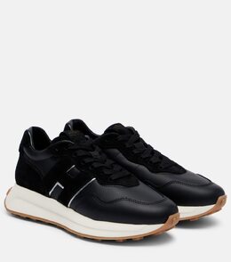Кроссовки H641 из замши и кожи Hogan, B999(Nero)+B200(Argento) p01080312 | b999(nero)+b200(argento)