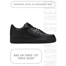 Кроссовки Nike Air Force 1'07 Triple Black, размер 44.5 EU / 10.5 US / 9.5 UK / 28.5 CM, triple black 4374005185