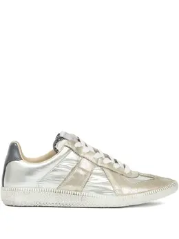 Maison Margiela Metallic leather low-top sneakers 30389204