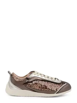 Pinko-Reby 10 Mirror Fabric Sneakers With Sequins-Donna 52364665815380