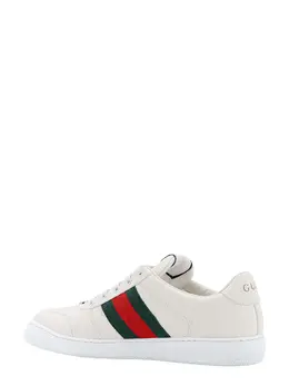 Gucci-Leather Sneakers With Lateral Web Band-Uomo 52367762162004