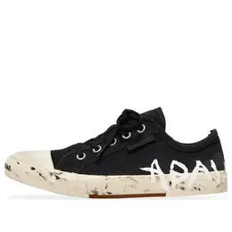 Кроссовки paris low top graffiti sneakers 'black and white destroyed cotton' Balenciaga, черный 688757w3rr51099 | black/white