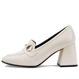 Кроссовки horsebit pump 'off white leather' Gucci, белый 757753-aace8-9022 | off white