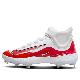 Кроссовки alpha huarache elite 4 mid 'white university red' Nike, белый fd2744-105 | white/black/blue tint/university red