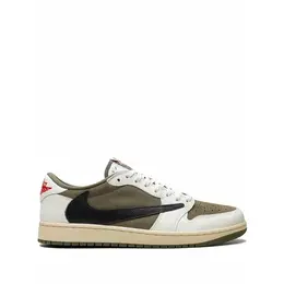 Кроссовки Jordan Air Jordan 1 Low OG Medium Olive Travis Scott, размер 13 US, бежевый 4536165168
