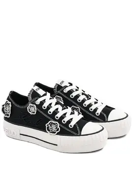 Karl Lagerfeld rose-embellished sneakers 30569717