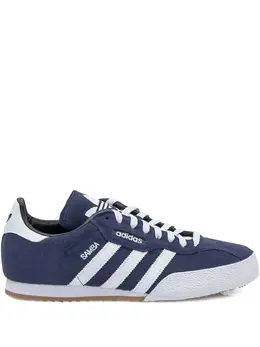 Кроссовки Samba Super Suede с тремя полосками Adidas, синий 31639139 | синий