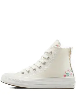 Converse embroidered lace-trimmed sneakers 31134590