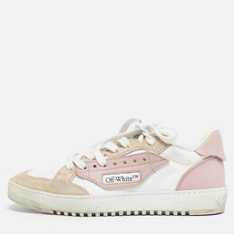Off-White Multicolor Leather and Suede Off Court Lace Up Sneakers Size 38 1199784