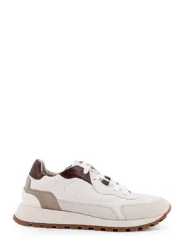 Brunello Cucinelli-Low-Top Leather Sneakers With Monili Detail-Donna 52417479704916