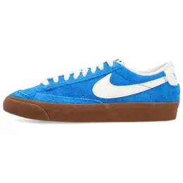Кроссовки Nike Blazer Skateboarding Shoes Women's Low-top Blue/white, синий/белый fq8060-400女款 | blue/white