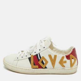 Gucci White Leather Loved Ace Sneakers Size 37 1201472