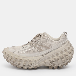 Balenciaga Beige Faux Leather and Mesh Defender Sneakers Size 43 1203001