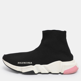 Balenciaga Black Knit Fabric Speed Trainer Sneakers Size 38 1201413