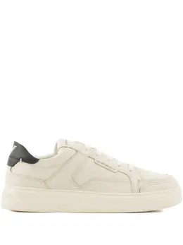 Emporio Armani leather panelled sneakers 30916349