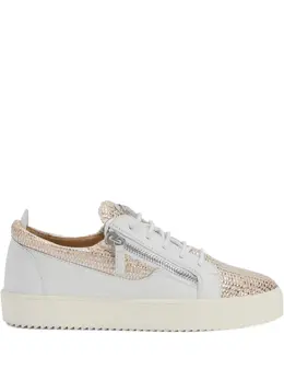 Giuseppe Zanotti woven-panel side-zip sneakers 27804056