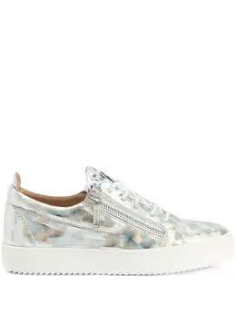 Кеды Frankie с эффектом металлик Giuseppe Zanotti, серебяный 20103717 | серебристый