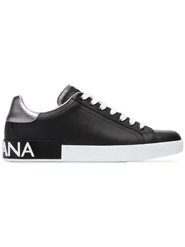 Кроссовки с эффектом металлик Dolce & Gabbana, черный 12967030 | черный