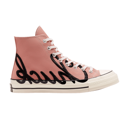 Кроссовки Converse Chuck 70 High 'Scripted Signature Print - Rose Gold', розовый 167697c | rose gold/egret/black