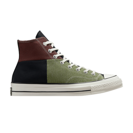 Кроссовки Converse Chuck 70 High 'Crafted Patchwork - Trolled Green Earth Brown', зеленый a04509c | black/trolled green/eternal earth brown