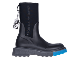 Кроссовки Off-White Off-White Sponge Rubber Rain Boot 'For Rainy Days - Black Blue', черный omia230f21mat001 1001 | black/white/blue