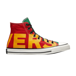 Кроссовки Converse Chuck Taylor All Star Print High 'Wordmark', красный 159534f | red/green/yellow