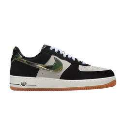 Кроссовки Nike Air Force 1 Low 'Black Patent Camo Swoosh', черный hq1967 100 | white/black/gum medium brown/summit white