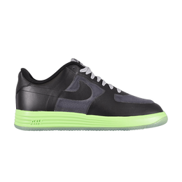 Кроссовки Nike Lunar Force 1 Fuse Leather, черный 599839 002 | dark grey/black-flash lime
