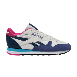 Кроссовки Reebok Classic Leather 'Uniform Blue Laser Pink', кремовый ie7923 | chalk/uniform blue/laser pink