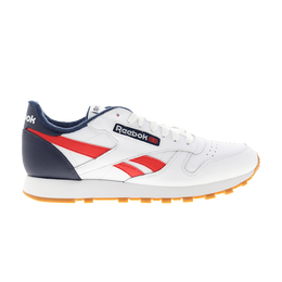 Кроссовки Reebok Classic Leather MU 'White Navy Radiant Red', белый ef7827 | white/collegiate navy/radiant red