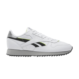 Кроссовки Reebok Classic Leather Ripple 'White Black Lime', белый id1585 | footwear white/pure grey/core black