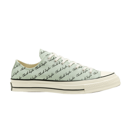 Кроссовки Converse Chuck 70 Low 'Scripted Signature Print - Green Oxide', синий 167699c | green oxide/black/egret