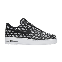 Кроссовки Nike Air Force 1 Low '07 QS 'All Over Logo Black', черный ah8462 001 | black/white