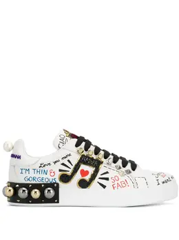 Кроссовки Portofino с аппликацией Dolce & Gabbana, белый 13541560 | белый