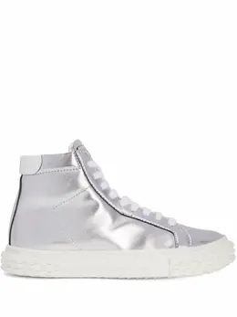 Высокие кеды Ecoblabber с эффектом металлик Giuseppe Zanotti, серебяный 17713135 | серебристый