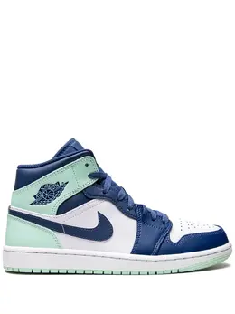 Кроссовки Air 1 Mid Blue Mint Jordan, синий 18525319 | синий