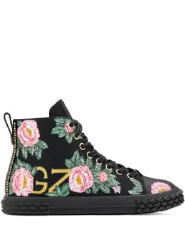 Высокие кеды с цветочным принтом Giuseppe Zanotti, черный 14713129 | черный
