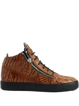Кеды Kriss с тиснением под кожу крокодила Giuseppe Zanotti, коричневый 30971880 | коричневый