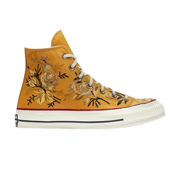 Кроссовки Converse Wmns Chuck 70 High 'Parkway Floral Embroidery - Turmeric Gold', золотой 561651c | turmeric gold/teak