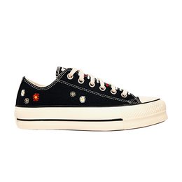 Кроссовки Converse Wmns Chuck Taylor All Star Lift Low 'Daisy Embroidery - Black', черный 567994c | black/natural ivory/black