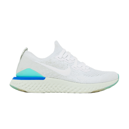 Кроссовки Nike Wmns Epic React Flyknit 2 'White Light Aqua', белый bq8927 105 | white/light silver/spruce aura/white