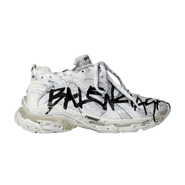 Кроссовки Balenciaga Balenciaga Wmns Runner Sneaker 'Graffiti - White', белый 677402 w3rbq 9010 | white