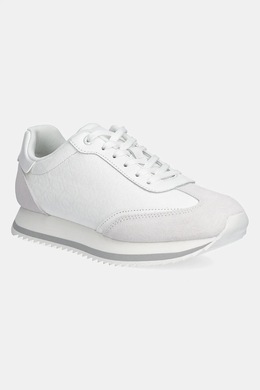 Кроссовки Runner Lace Up - Mono Mix Calvin Klein, белый hw0hw02294 | biały