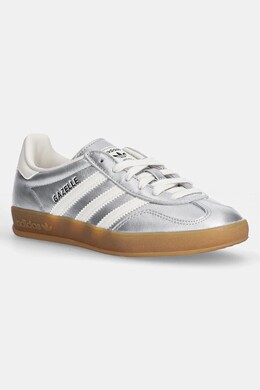 Кожаные кроссовки Gazelle Indoor Adidas, серебряный jr1206 | srebrny